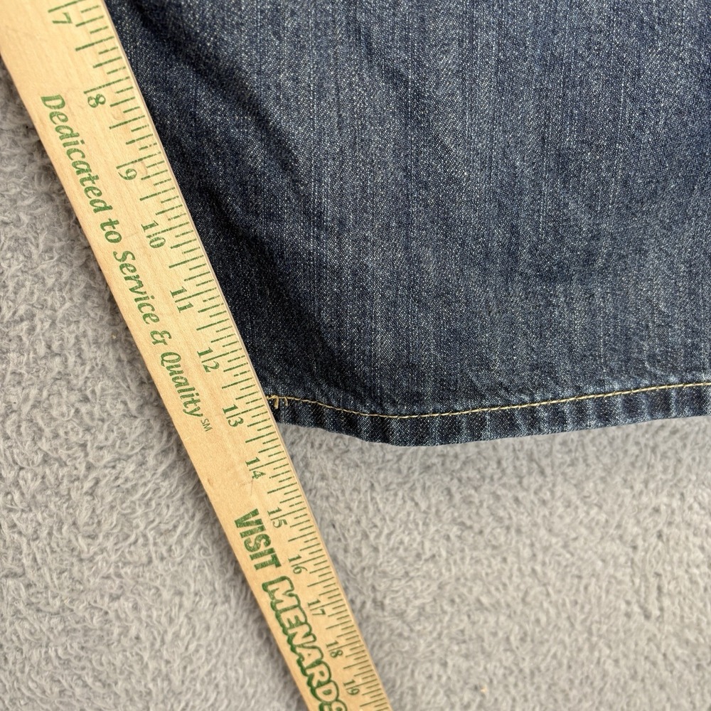Vintage Y2K Levis 569 Shorts Men 42 Loose Fit Baggy Skate Jorts Dark Wash Denim - Picture 6 of 8